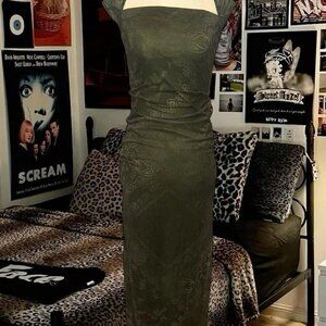 cider paisley maxi dress with slit